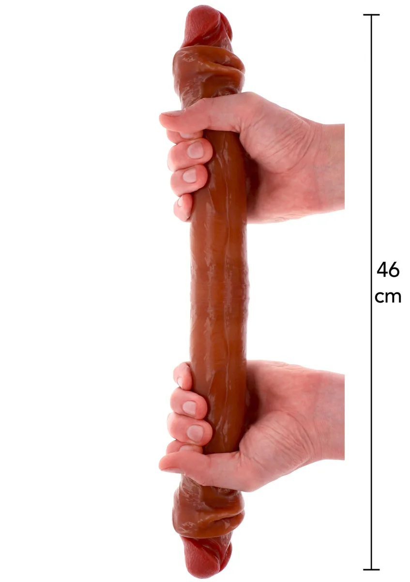 Silikónový dvojitý penis predkožky 46 cm