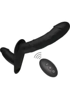 Dvojitý vibračný silikónový strapon na penis 14 cm — obrázok 6