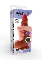 Vibračné silikónové dildo s predkožkou 20 cm — obrázok 2