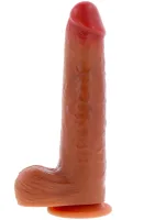 Vibračné silikónové dildo s predkožkou 25 cm — obrázok 3