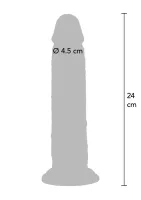 Vibračný silikónový análny penis Foreskin Dong 24 cm — obrázok 7