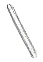 Priehľadný dvojitý dong TPE 34,5 cm — obrázok 1