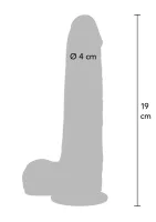 Vibračné silikónové dildo s predkožkou 20 cm — obrázok 7
