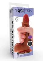 Vibračné silikónové dildo s predkožkou 23 cm — obrázok 2