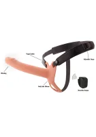 Vibračný silikónový strapon na penis s dutým penisom 20 cm — obrázok 11