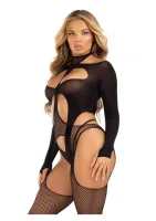 Bodystocking s trakmi a vyrezávaným plyšovým plyšovým náhrdelníkom — obrázok 5