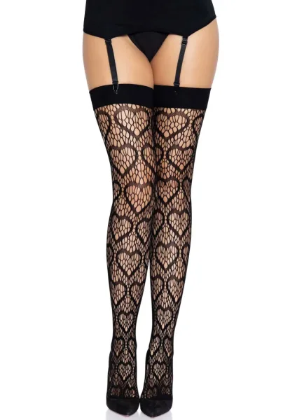 Heart Net Thigh Highs