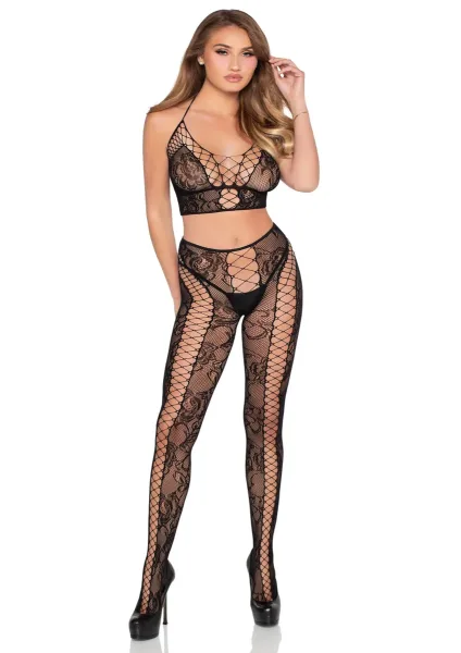 Lace Crop Top and Tights